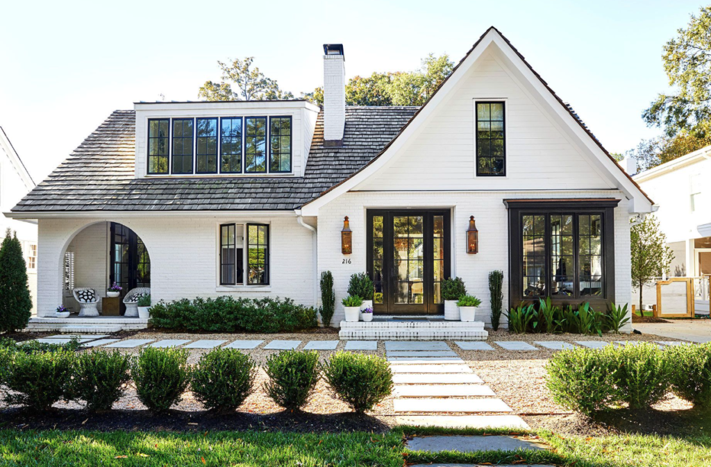 siding replacement Hanover County modern home exterior with new vinyl siding and landscaped front yard