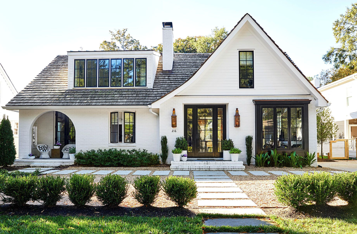 siding replacement Hanover County modern home exterior with new vinyl siding and landscaped front yard