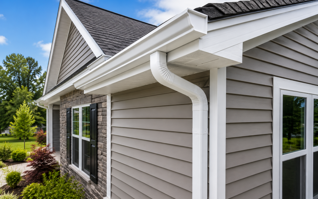 gutter installation Midlothian seamless gutter system on residential home