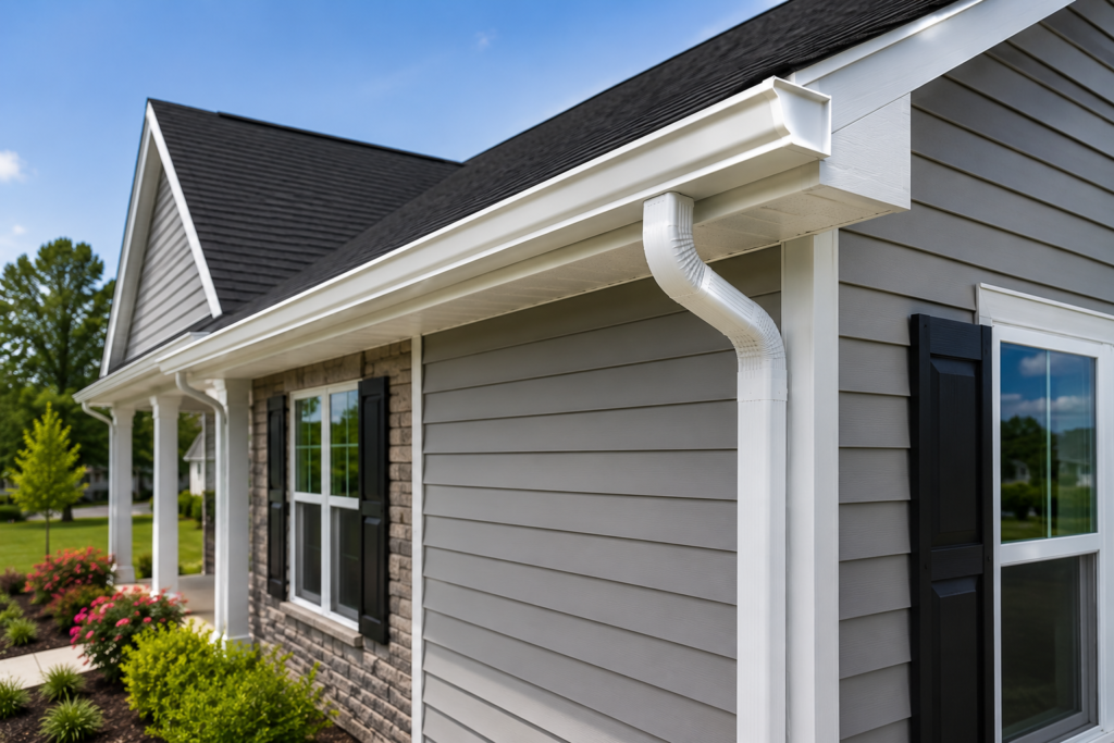 gutter installation Glen Allen seamless gutter system on residential home