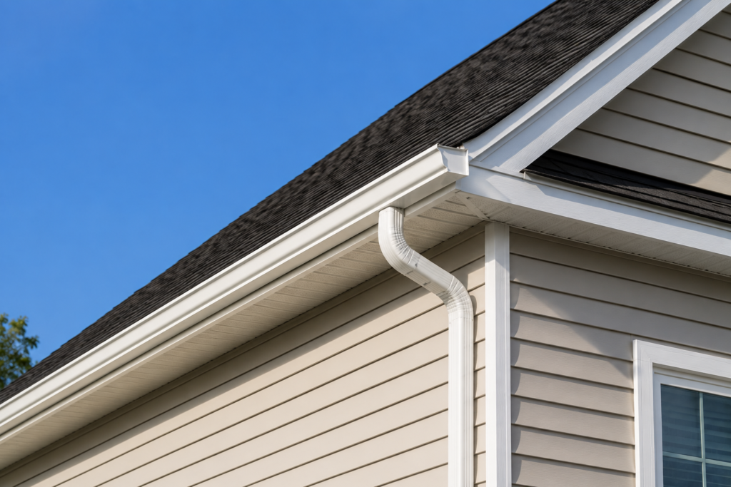 gutter installation Henrico seamless gutter system on residential home