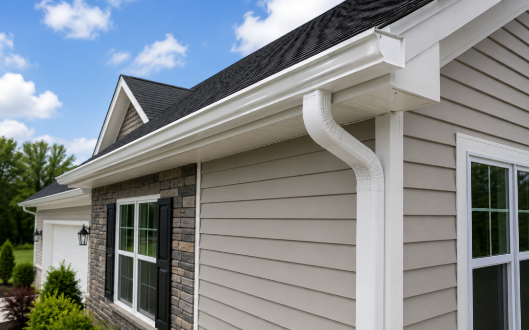 gutter installation Chesterfield seamless gutter system on residential home